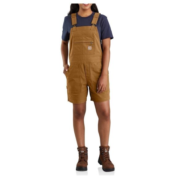 Carhartt Women Relaxed Fit Shortalls One-Piece Canvas Overall Shorts XL 16-18 - Picture 4 of 16